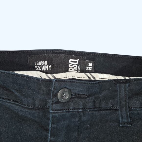 RSQ London Skinny Pants Black Stretch Mens 30x32 (Actual 30x30) Chino - Picture 3 of 9